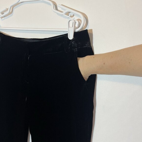 J. Crew Women’s Silk Blend Velvet Wide Leg Pants Size 10 Black City Fit Preppy - Picture 8 of 10